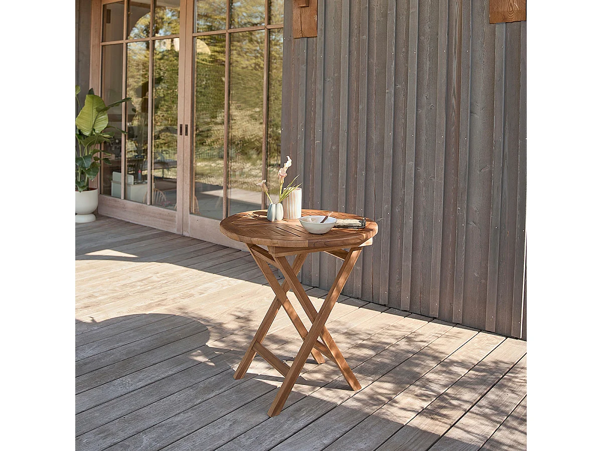Set da esterno in massello di teak oliato per 4 persone