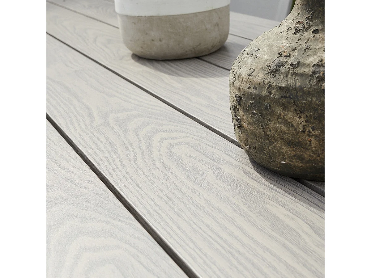 SaSet da giardino alluminio bianco e textilene grigio 8 pers.