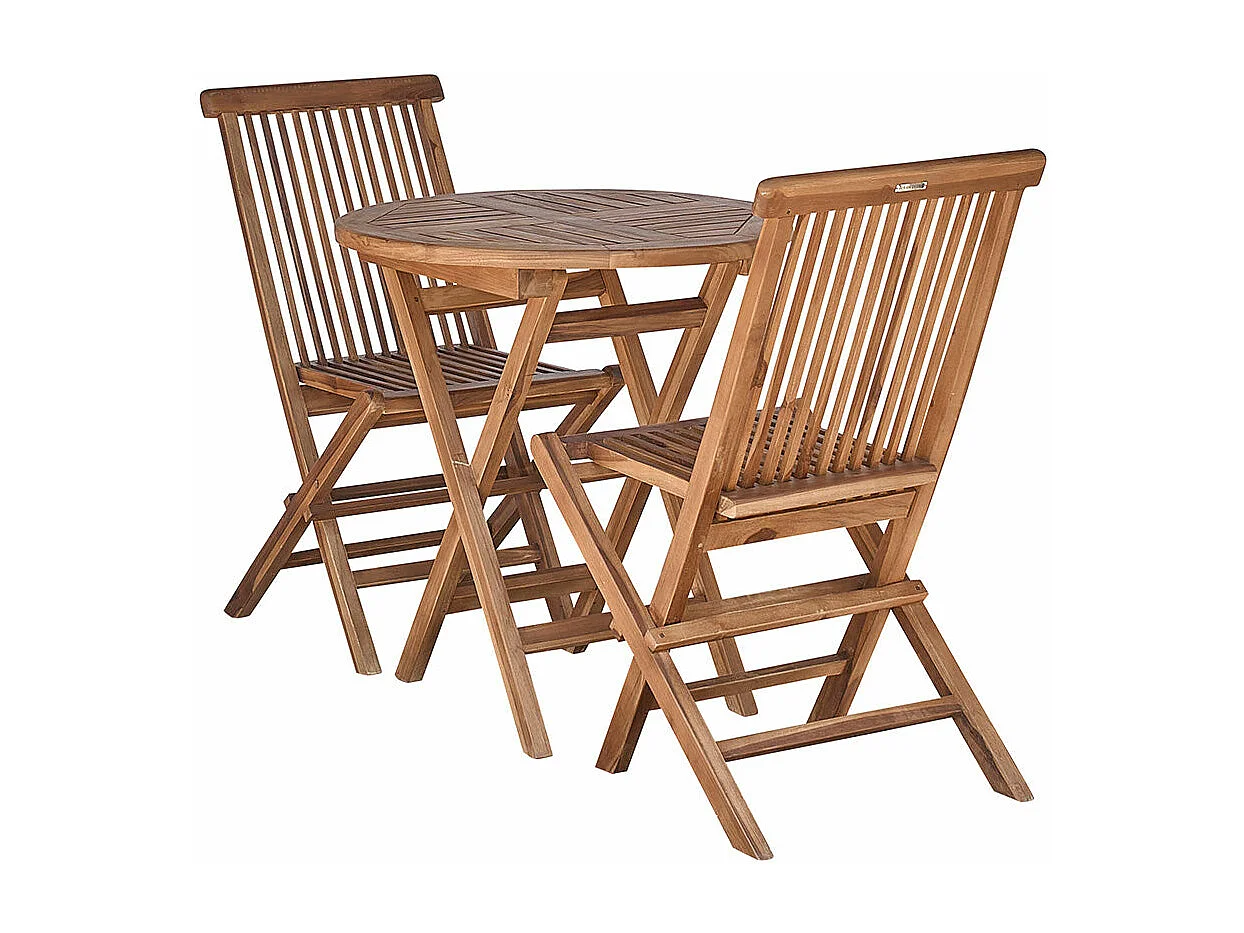 Set da esterno in massello di teak oliato per 2/4 persone