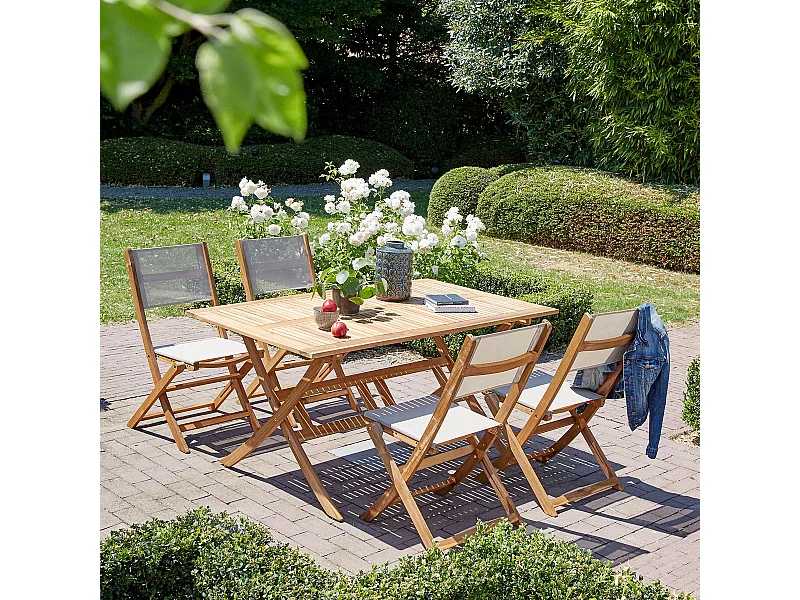 Set di mobili da giardino acacia da 4 a 6 posti