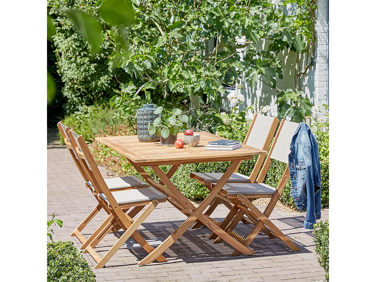 Set di mobili da giardino acacia da 4 a 6 posti