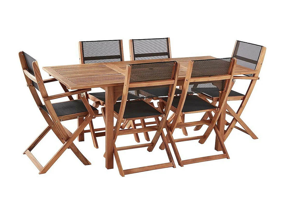 Set da esterno in acacia per 6/8 persone