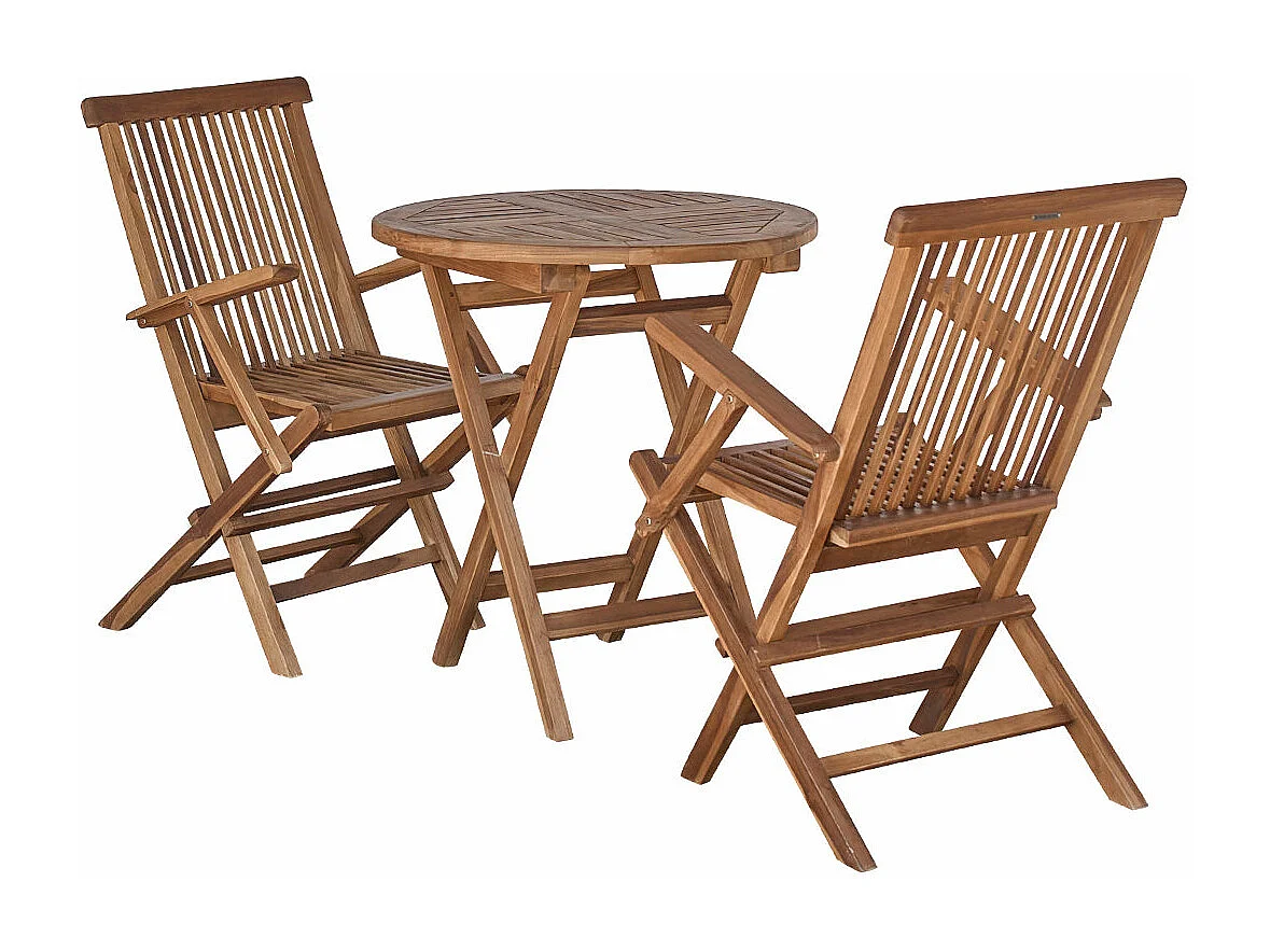 Set da esterno in massello di teak oliato per 2/4 persone