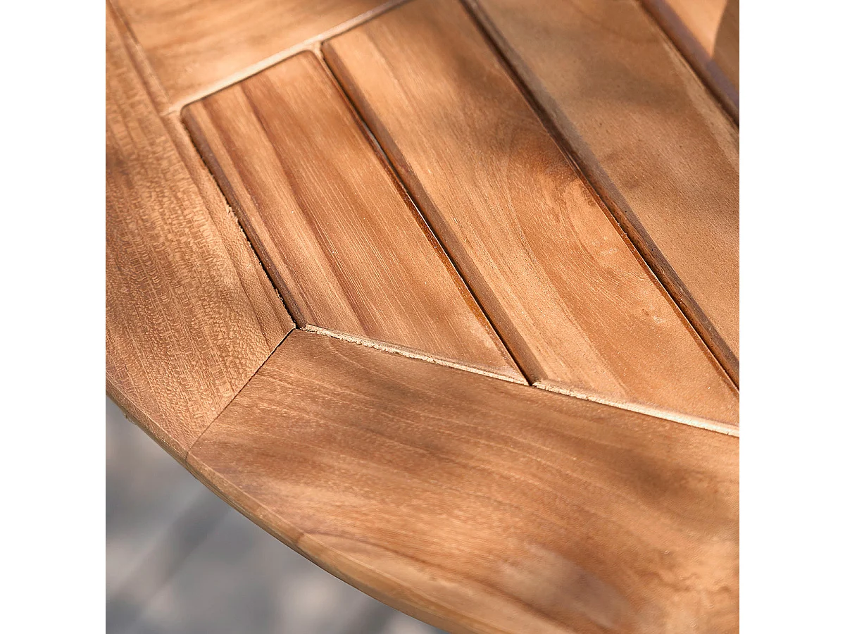 Set da esterno in massello di teak oliato per 2/4 persone