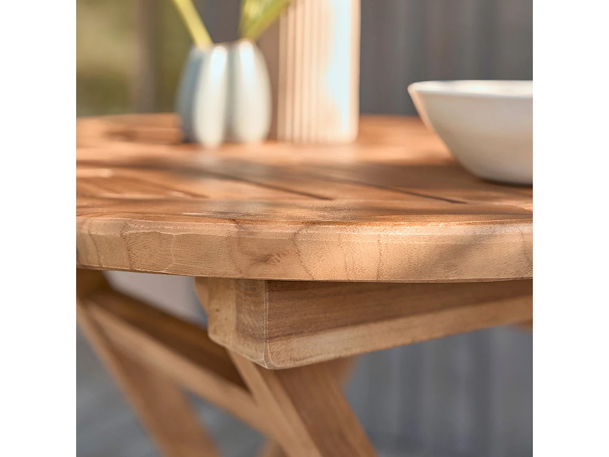 Set da esterno in massello di teak oliato per 2/4 persone