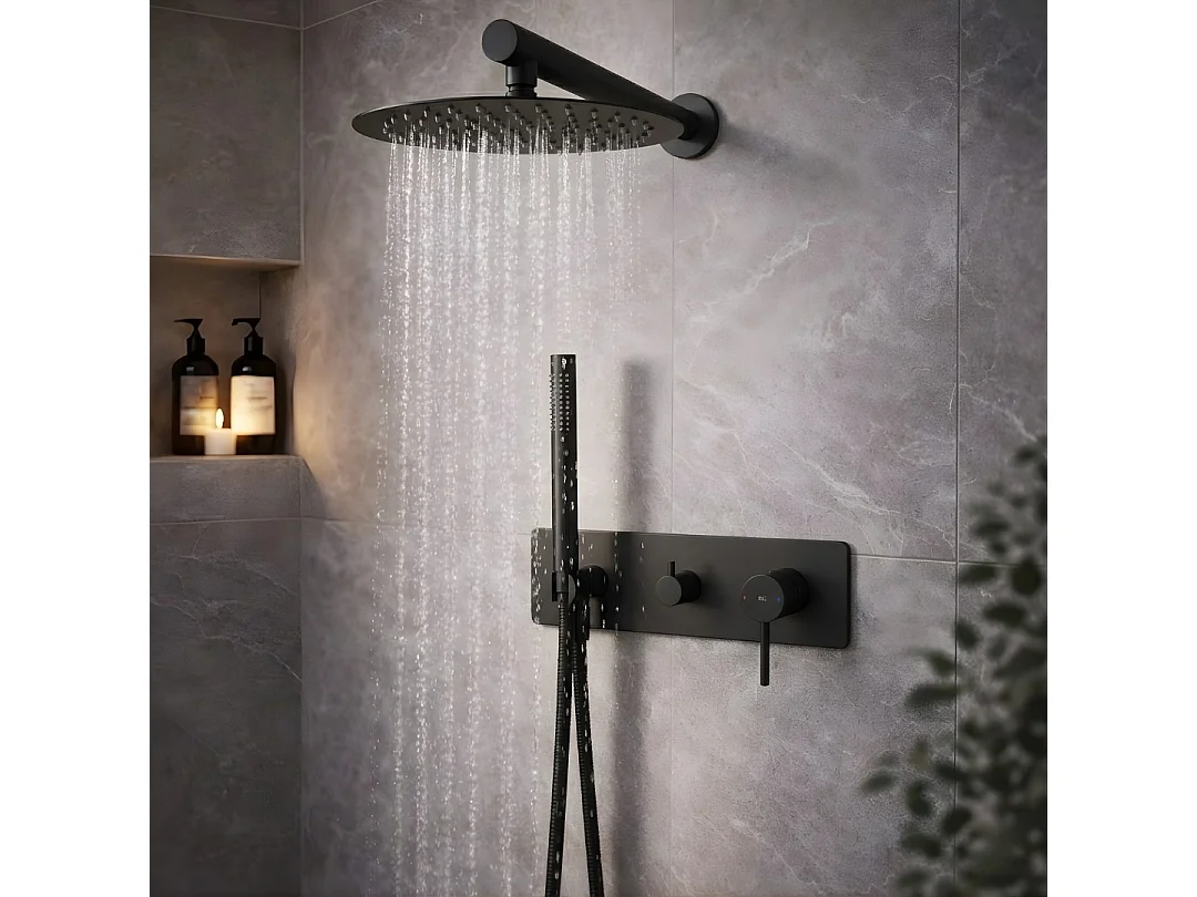 Envol kolumna prysznicowa wpuszczana mechaniczna czarna - Essebagno