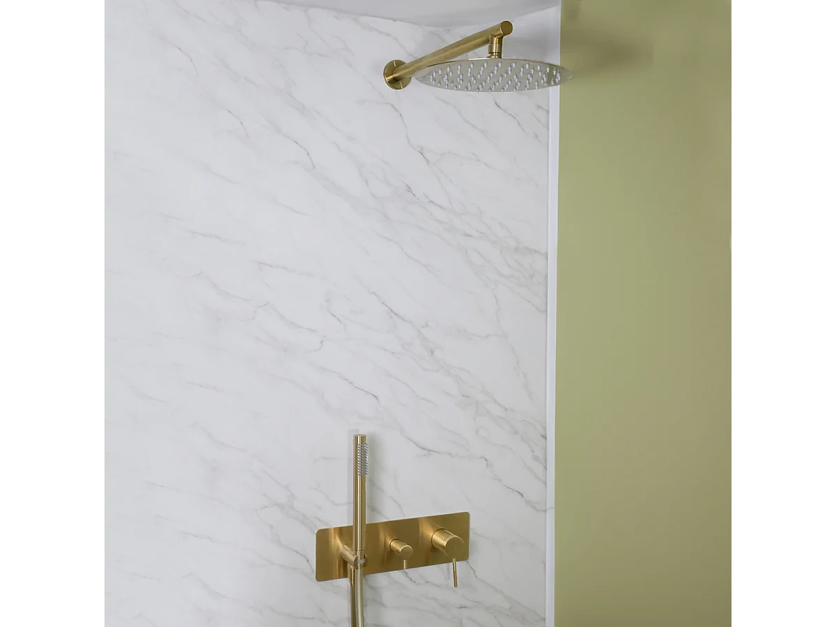 Envol colonne de douche encastrée mécanique or brossé - Essebagno