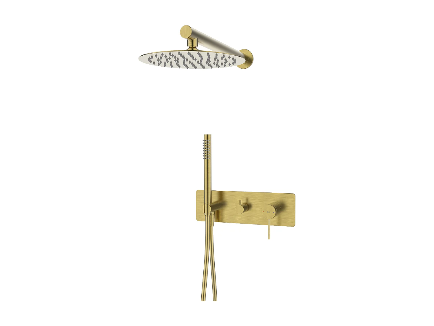 Envol colonne de douche encastrée mécanique or brossé - Essebagno