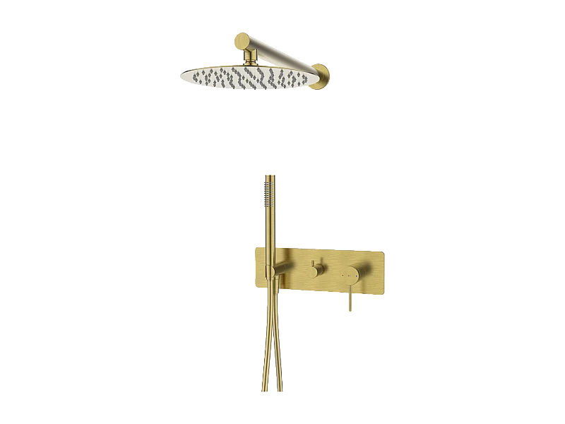 Envol columna de ducha empotrada mecánica oro cepillado Essebagno