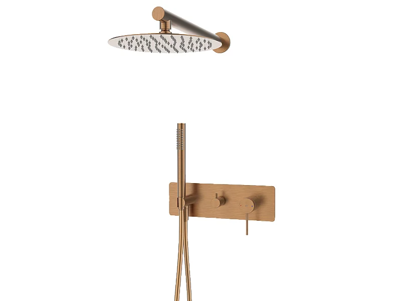 Envol Unterputz-Duschsäule mechanisch gebürstetes Kupfer Essebagno