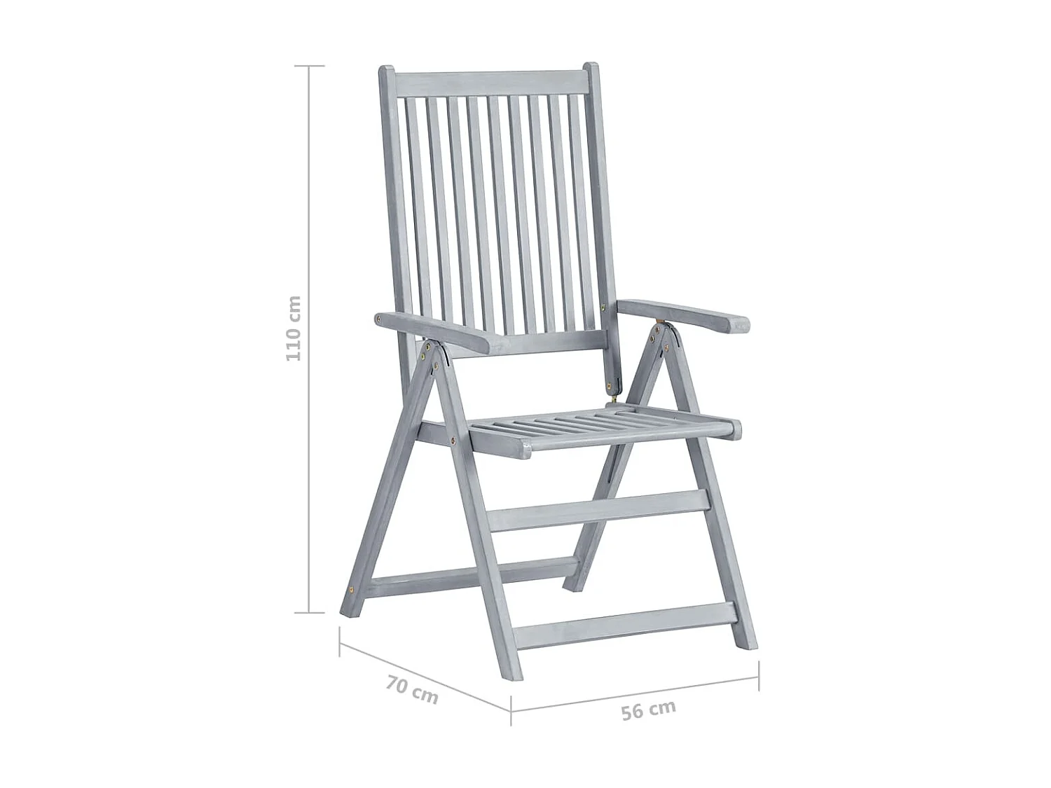 Chaises inclinables de jardin 2 pcs avec coussins Bois d'acacia 41