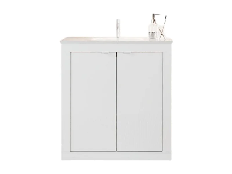 Badkamermeubel WENEN - 1 wastafel - 2 deuren - 82 cm - Hoogglans wit - Modern ontwerp