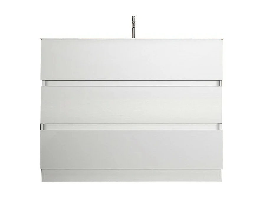 Badkamermeubel met 1 wastafel en 3 laden, lengte 82cm, collectie WENEN. Kleur glanzend wit.