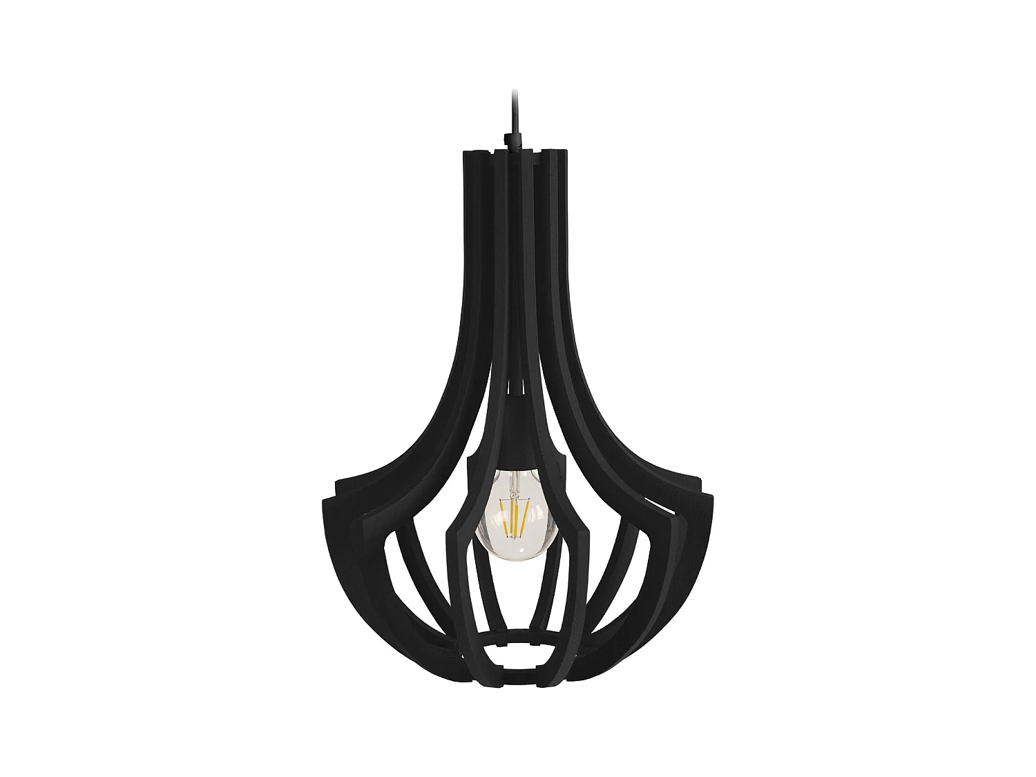 Suspension TOSEL ,bois,Noir ,H107xD 35xP35cm