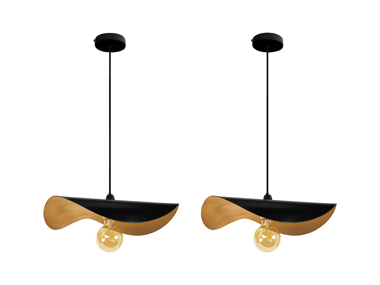 Suspension TOSEL ,métal,Noir ,H65xD40xP40cm