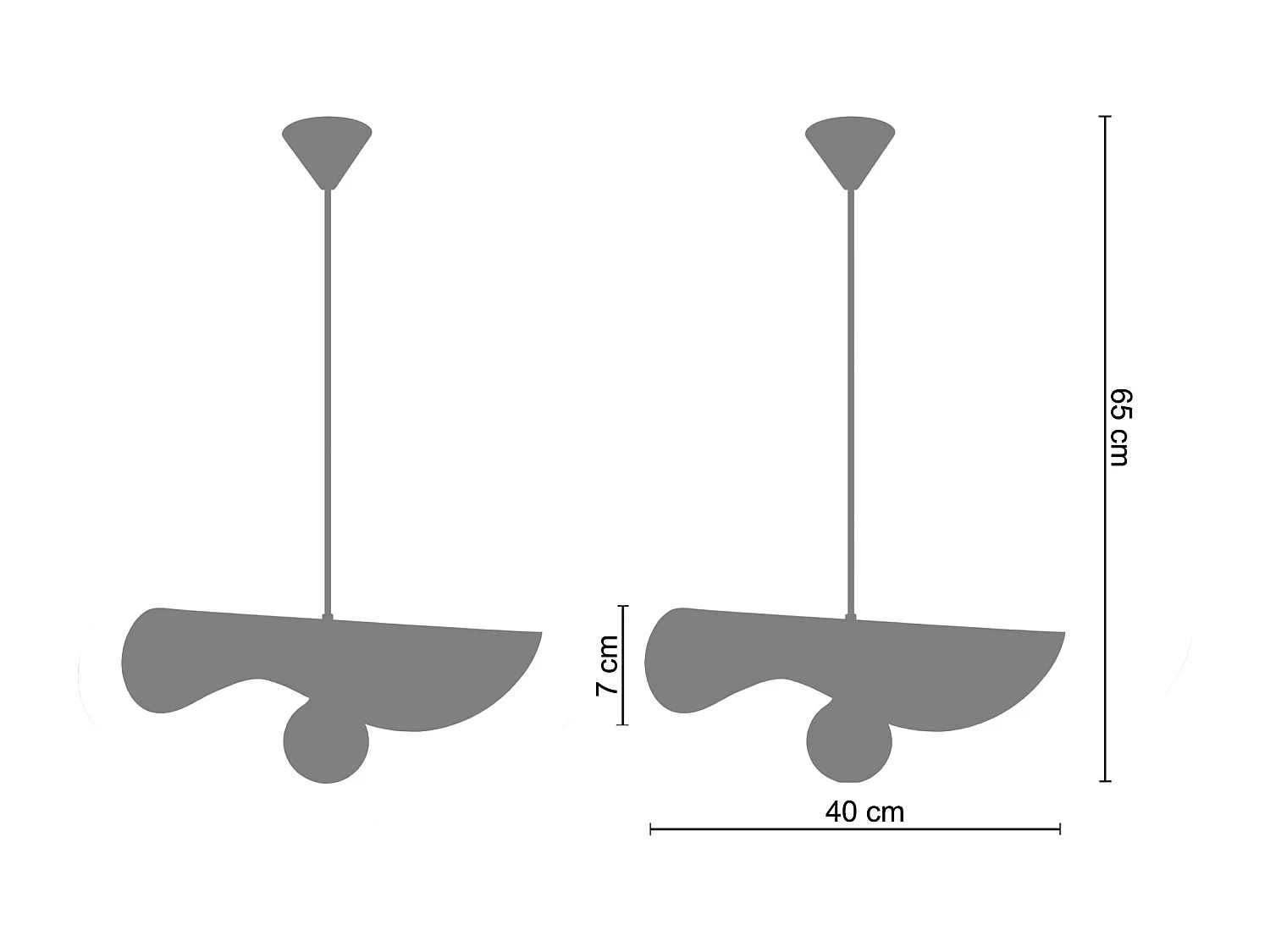 Suspension TOSEL ,métal,Noir ,H65xD40xP40cm