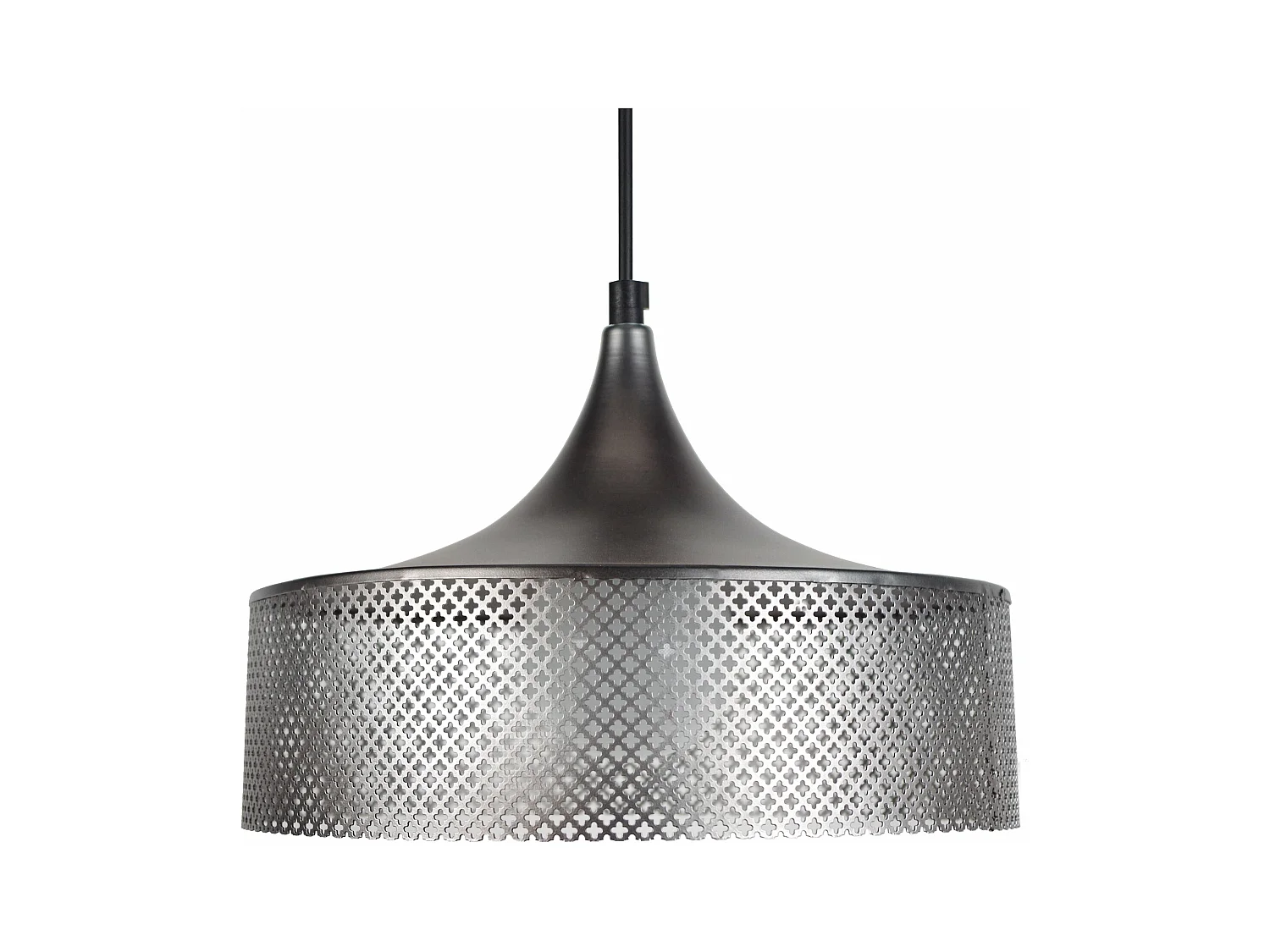 Suspension dôme métal perforé  anthracite 77 cm.