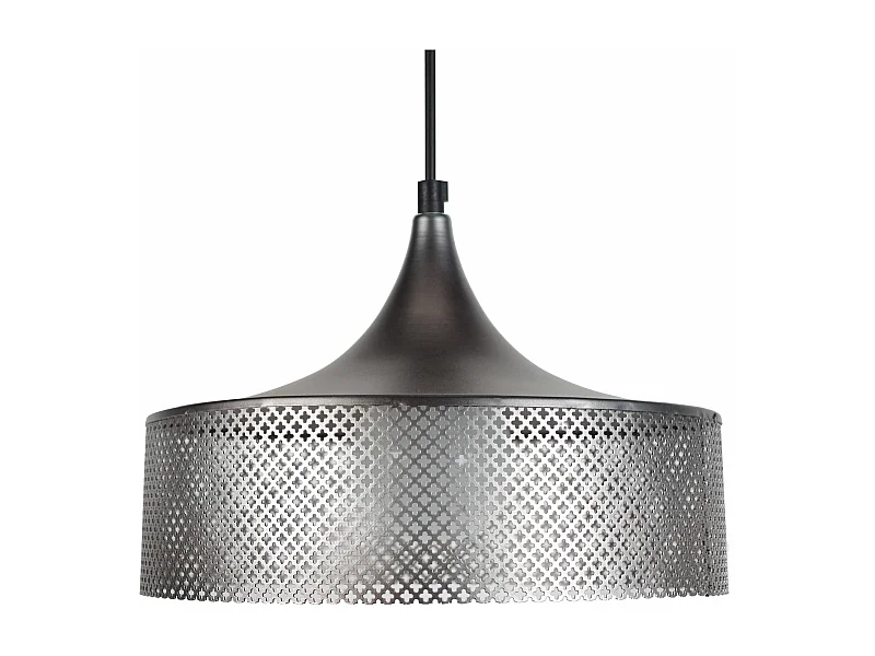 Suspension dôme métal perforé  anthracite 77 cm.