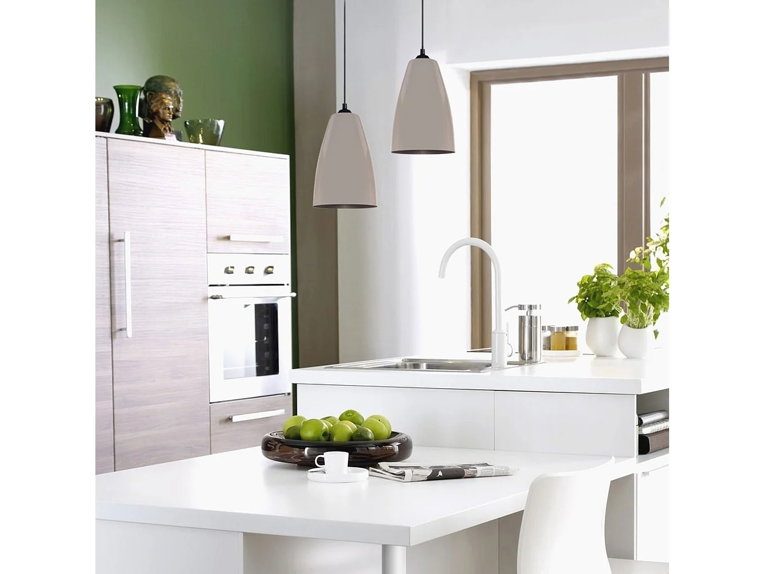 Suspensão TOSEL  LARSEN metal conjunto marfim D60 x  H80  cm