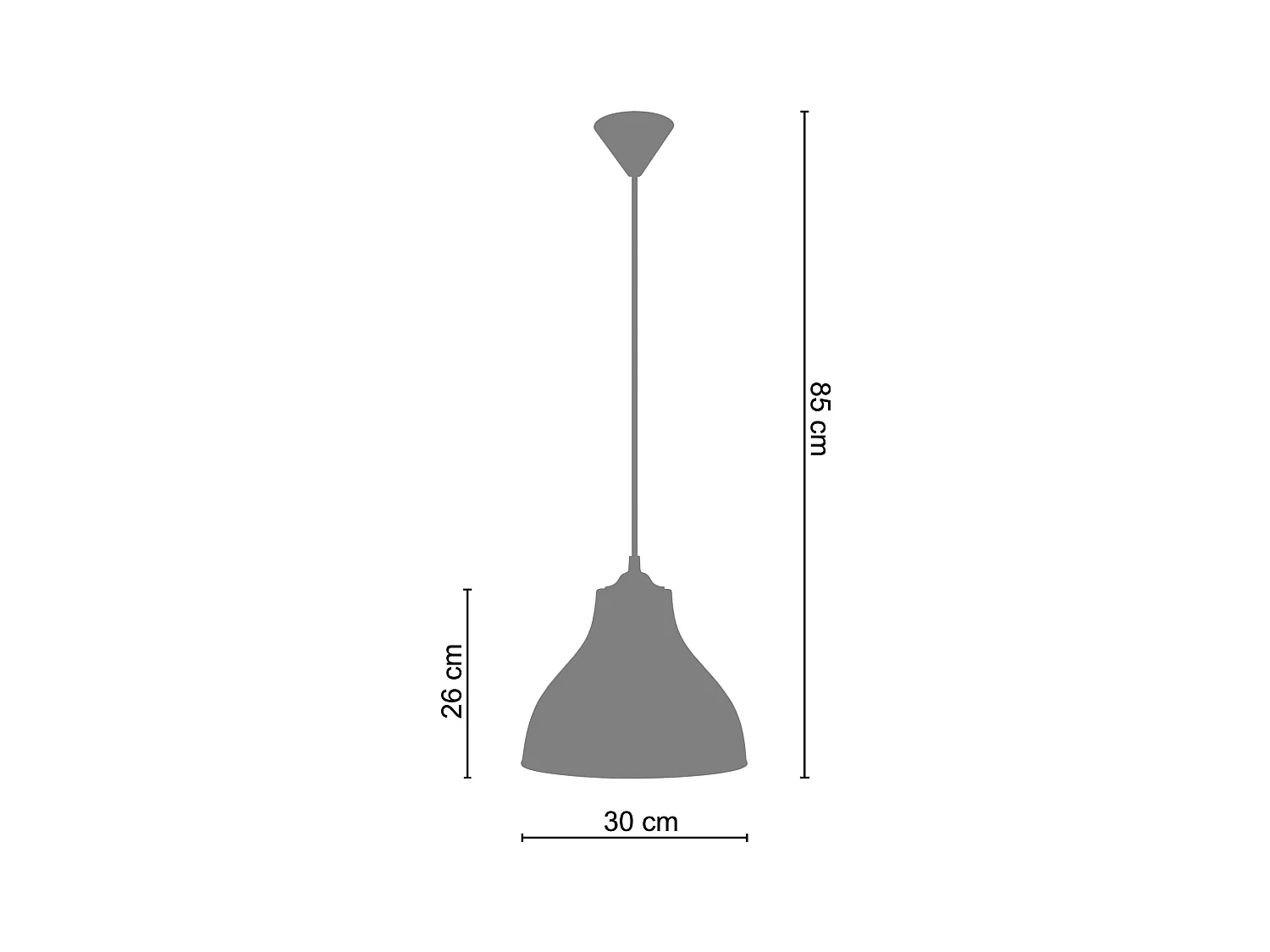 Suspension TOSEL ,métal,Noir ,H85xD30xP30cm