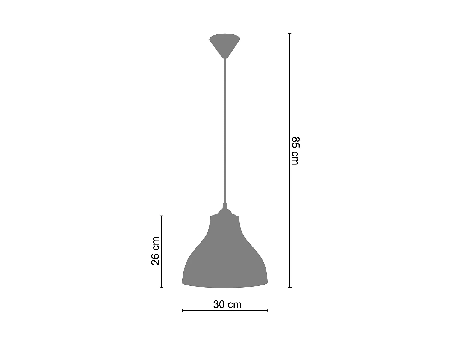 Suspension TOSEL ,métal,Noir ,H85xD30xP30cm