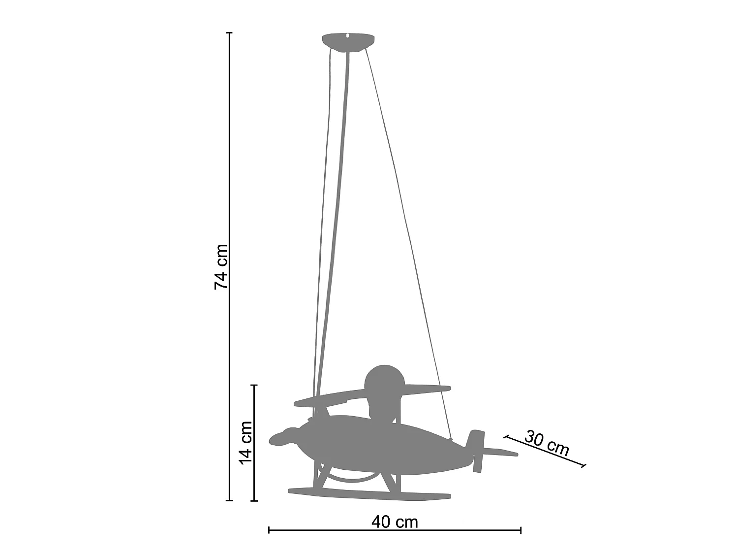 Suspension d'Enfant TOSEL ,bois,naturel,H74xD 40xP40cm