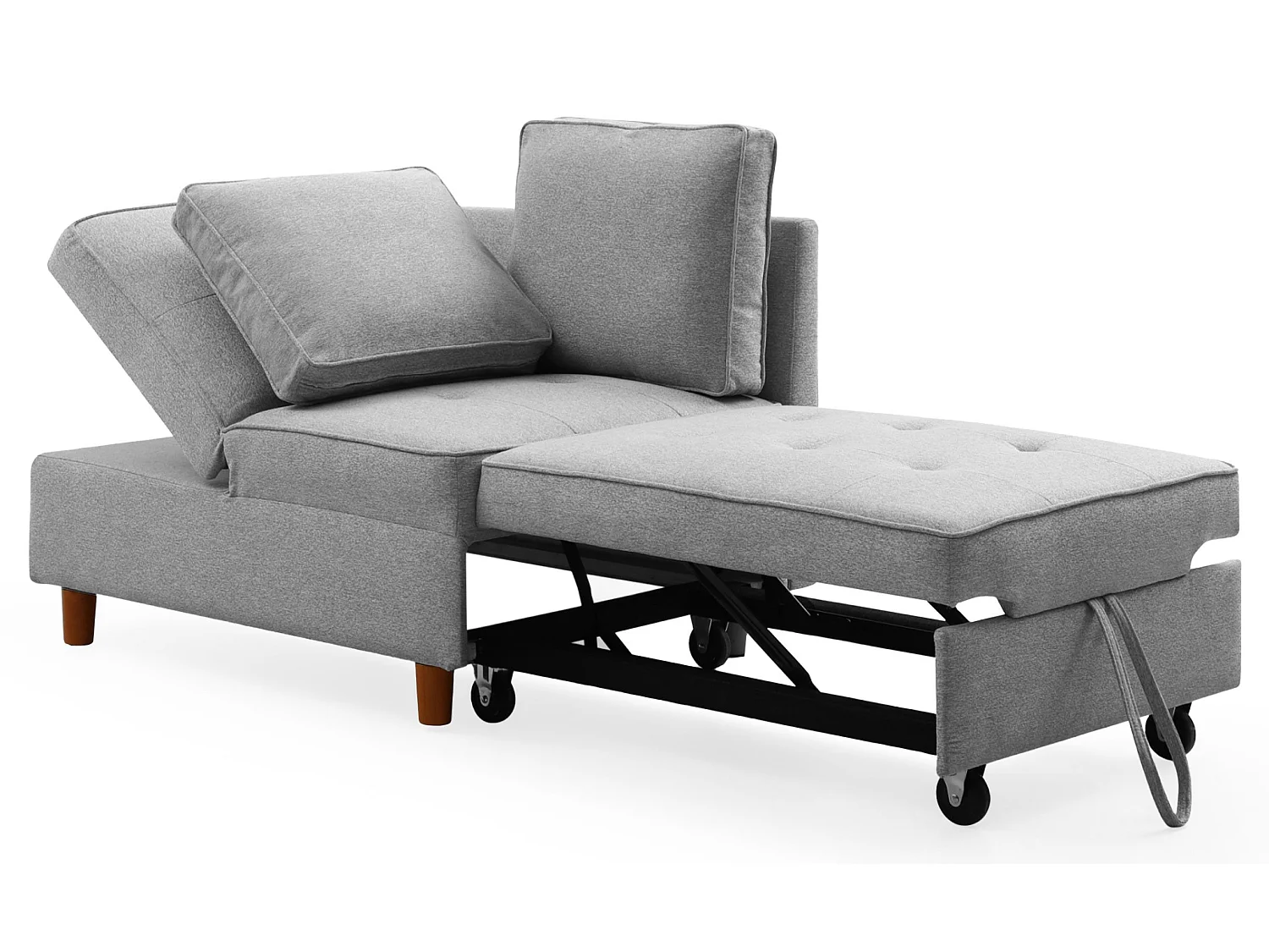 Banquette 2 places convertible Zinez Tissu Gris