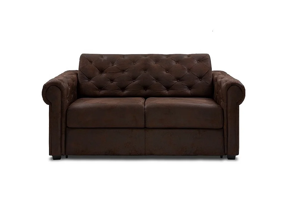 Canapé lit 2-3 places CHESTERFIELD Convertible Express 120cm microfibre Vintage