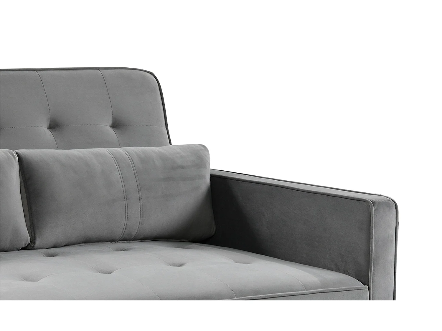 Divano letto a 2 posti Komaria Velours Grey