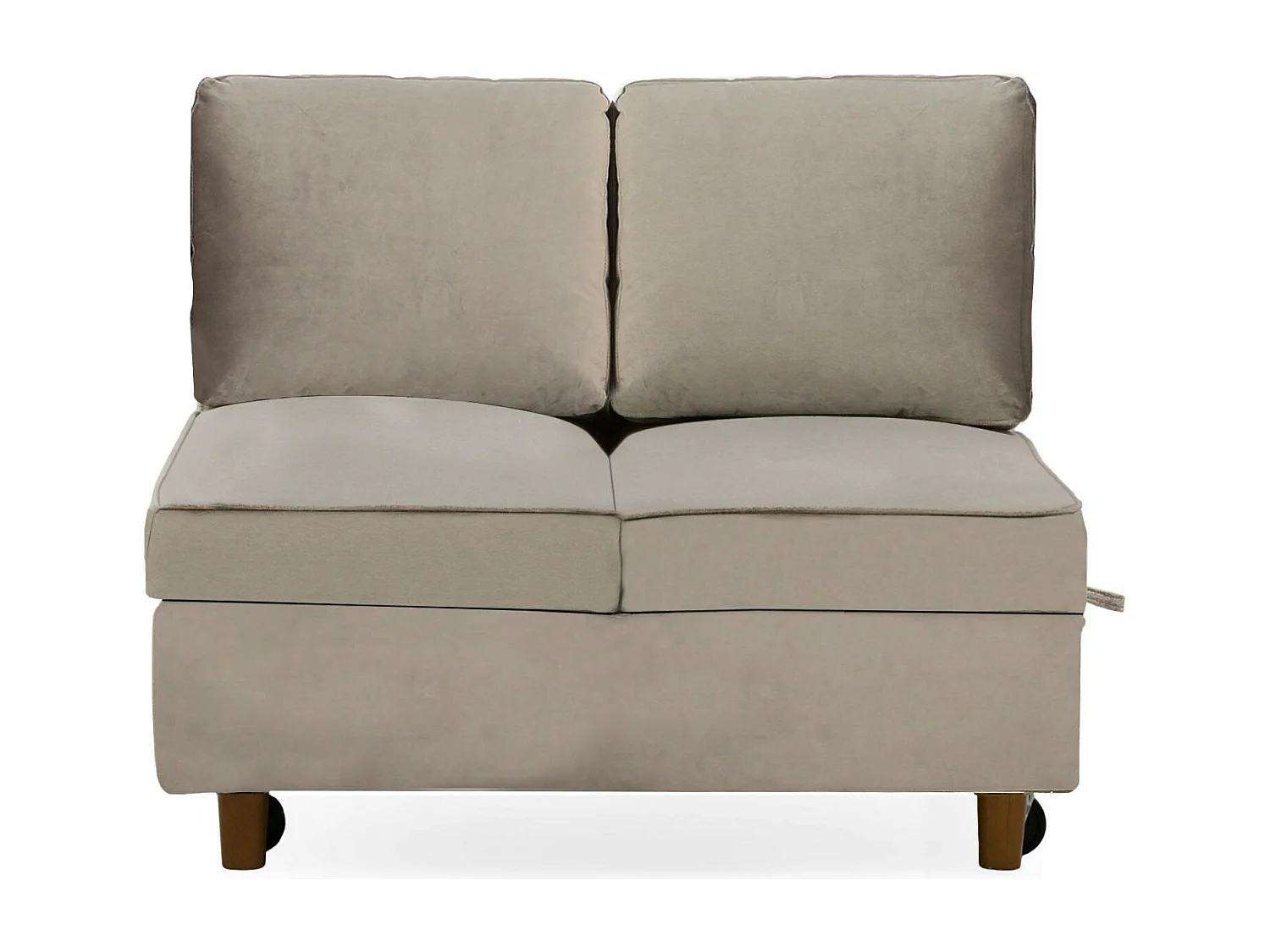 Divano letto a 2 posti Zinez Velours Taupe