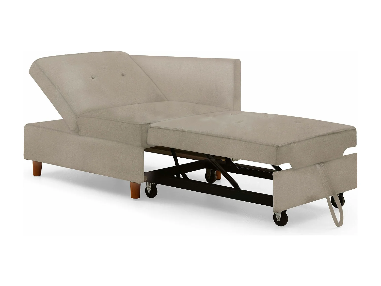 Divano letto a 2 posti Zinez Velours Taupe