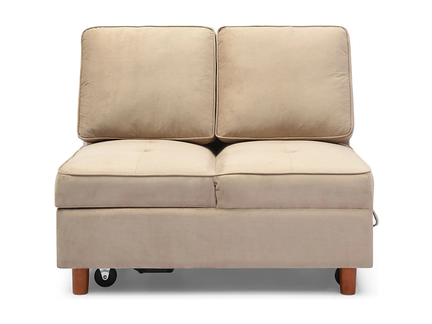 Banquette 2 places convertible Zinez Velours Taupe