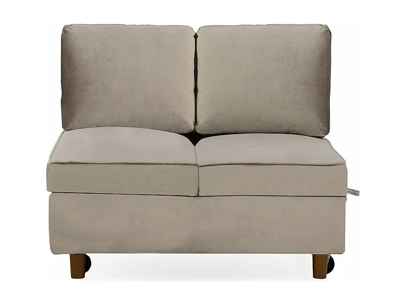 Banquette 2 places convertible Zinez Velours Taupe