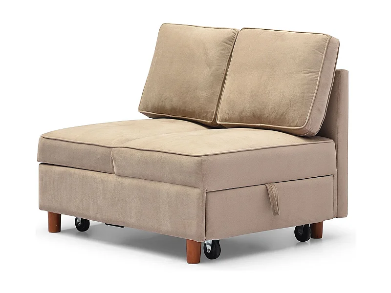 Banquette 2 places convertible Zinez Velours Taupe