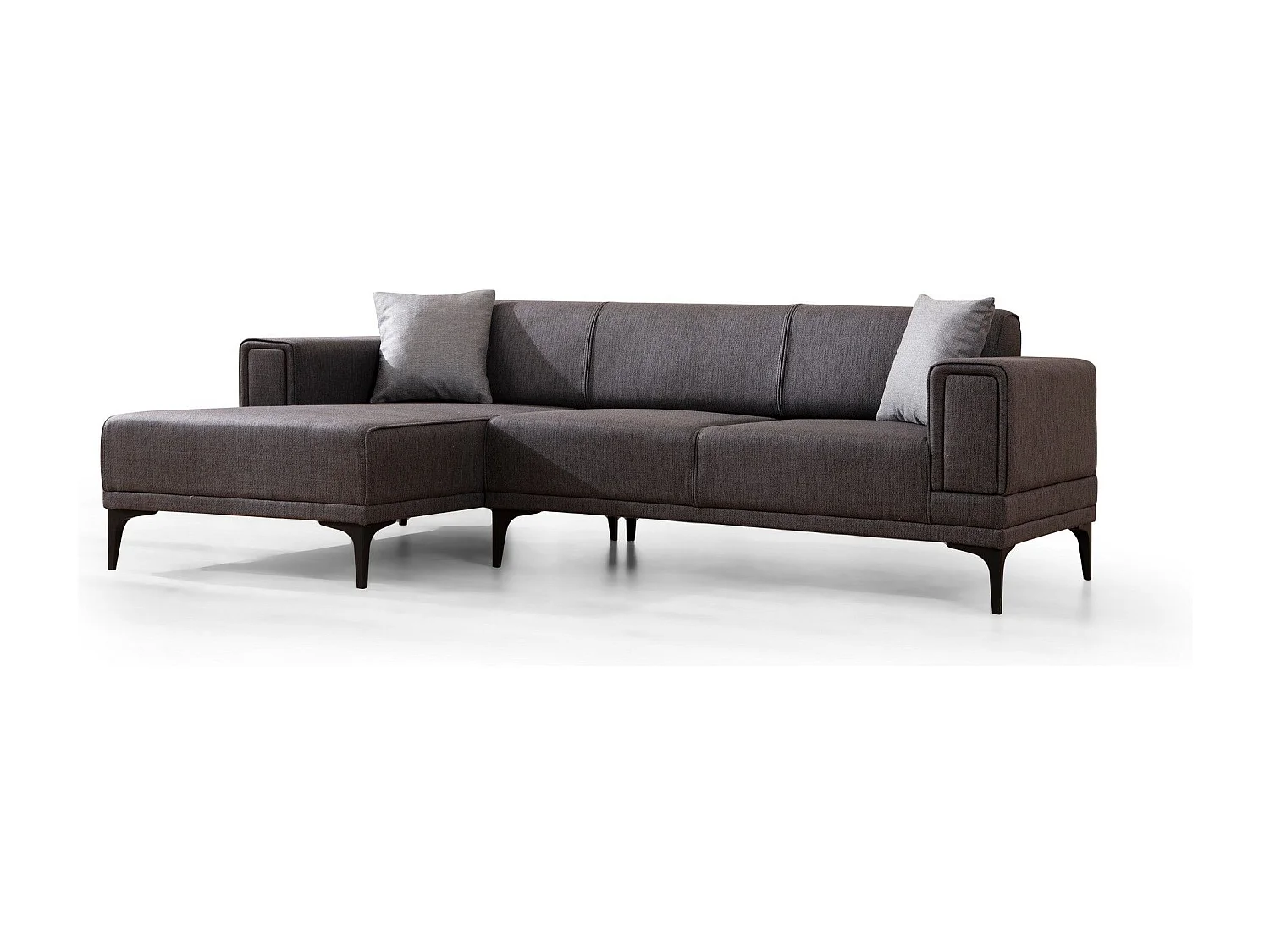 Canapé d'angle convertible méridienne à gauche Vertice Tissu toile Gris foncé