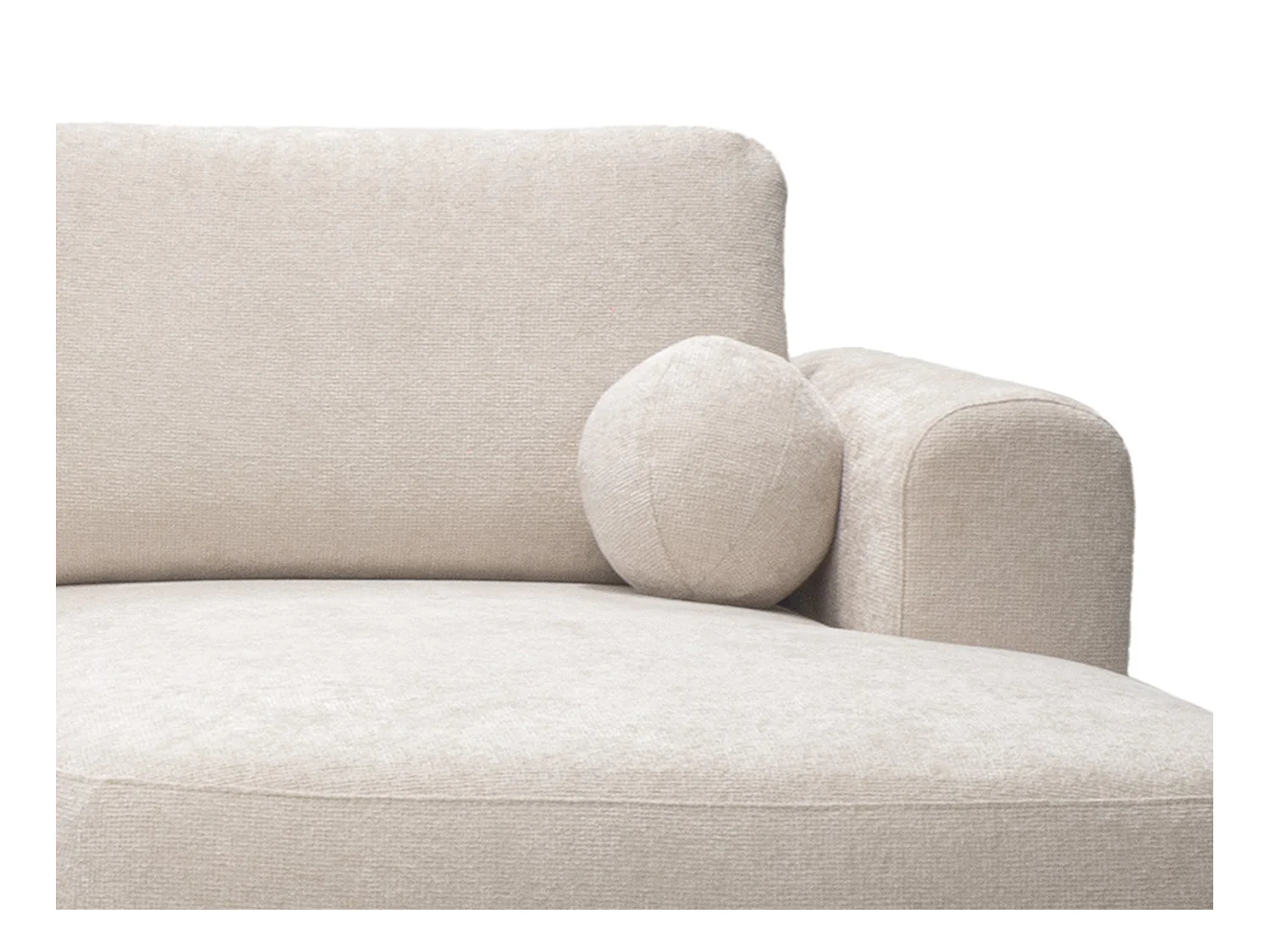 Canapé d'angle droit convertible en tissu chenille beige BROCARO de Maison Céphy