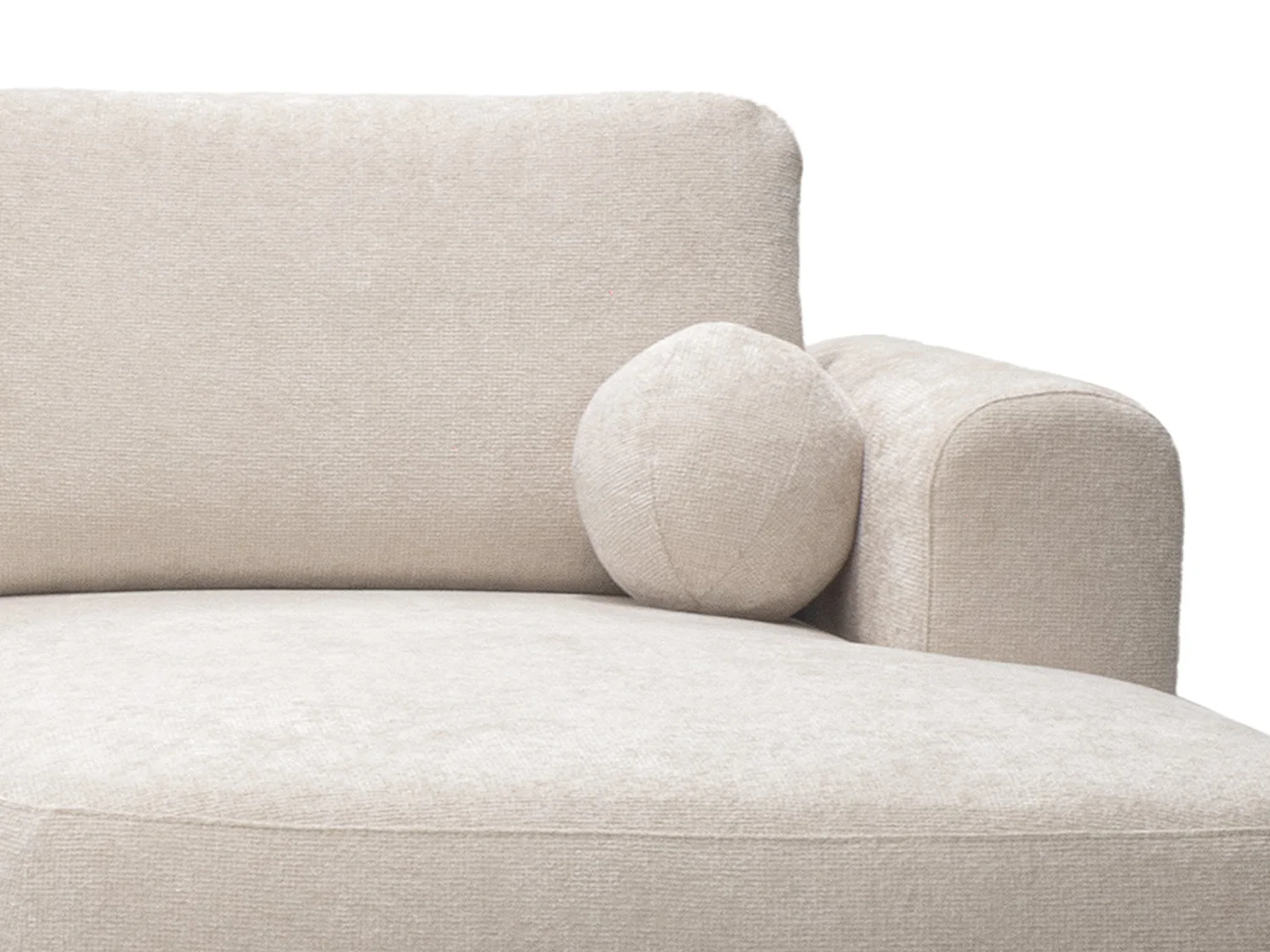 Ecksofa mit Schlaffunktion - Ecke rechts - Chenille-Stoff - Beige - BROCARO von Maison Céphy
