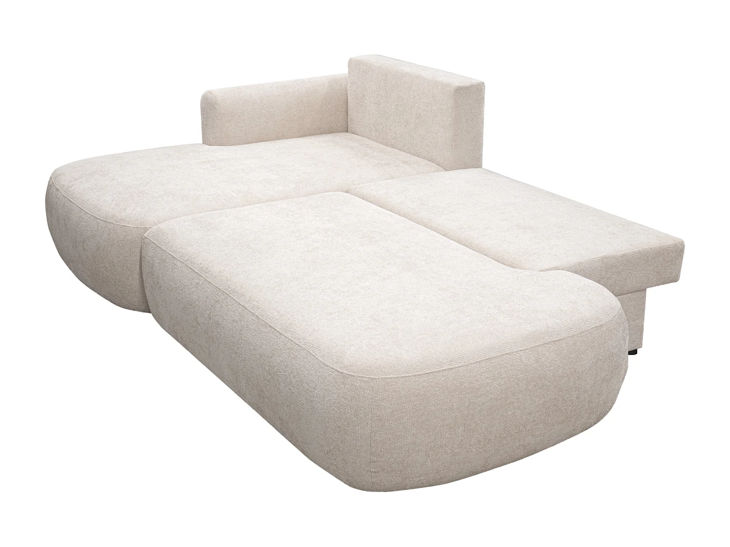 Divano letto angolo a sinistra in Tessuto ciniglia Beige - BROCARO della Maison Céphy