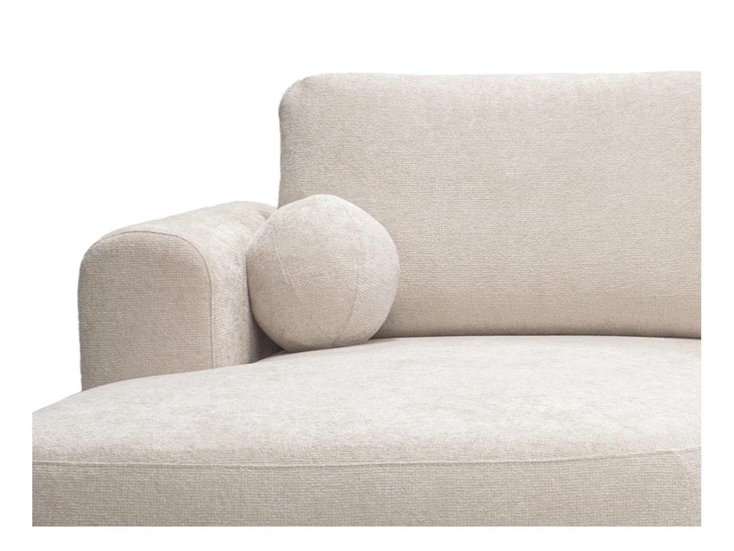 Canapé d'angle gauche convertible en tissu chenille beige BROCARO de Maison Céphy