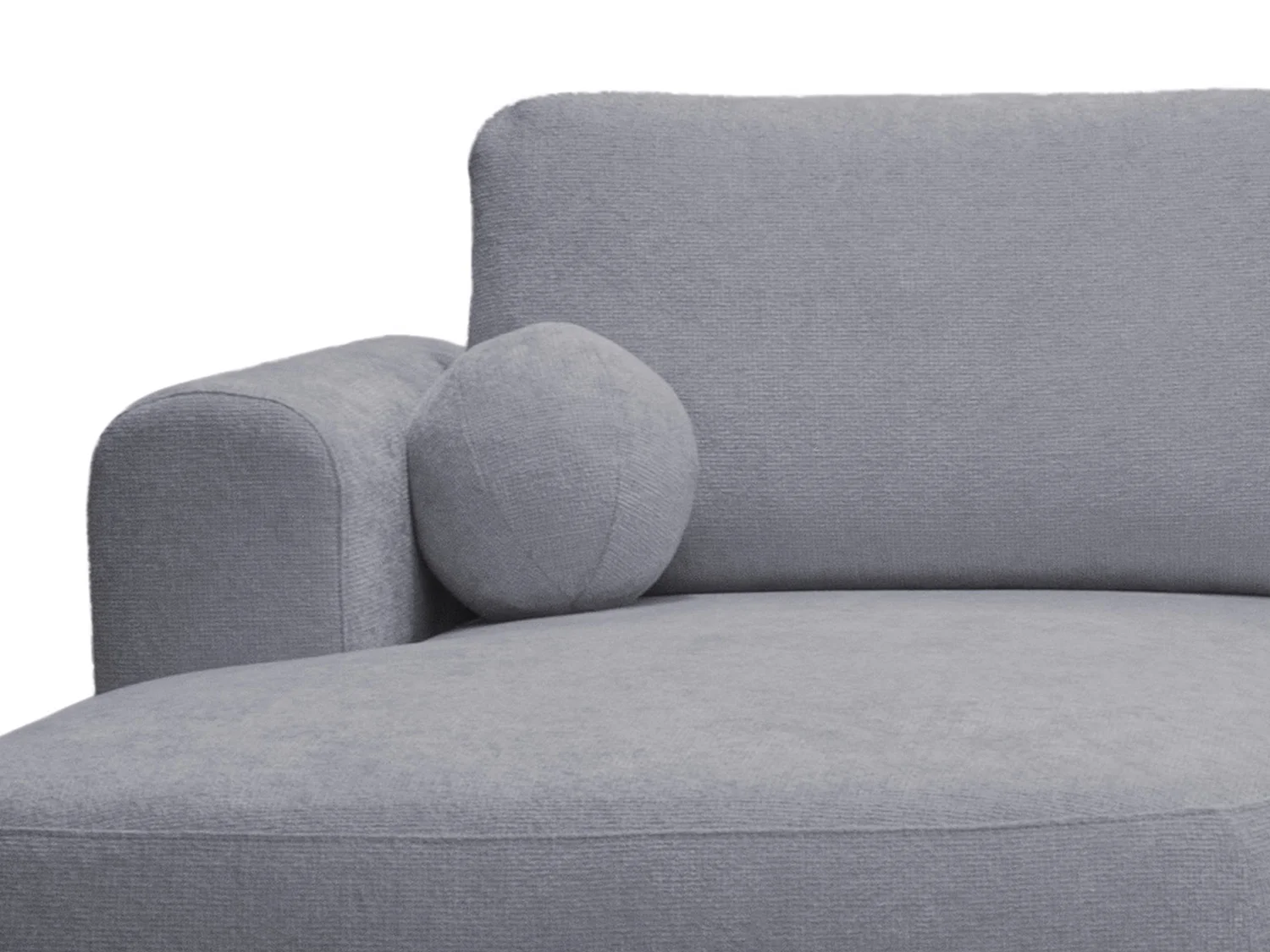 Vänstervänd bäddsoffa i grått chenille-tyg BROCARO från Maison Céphy