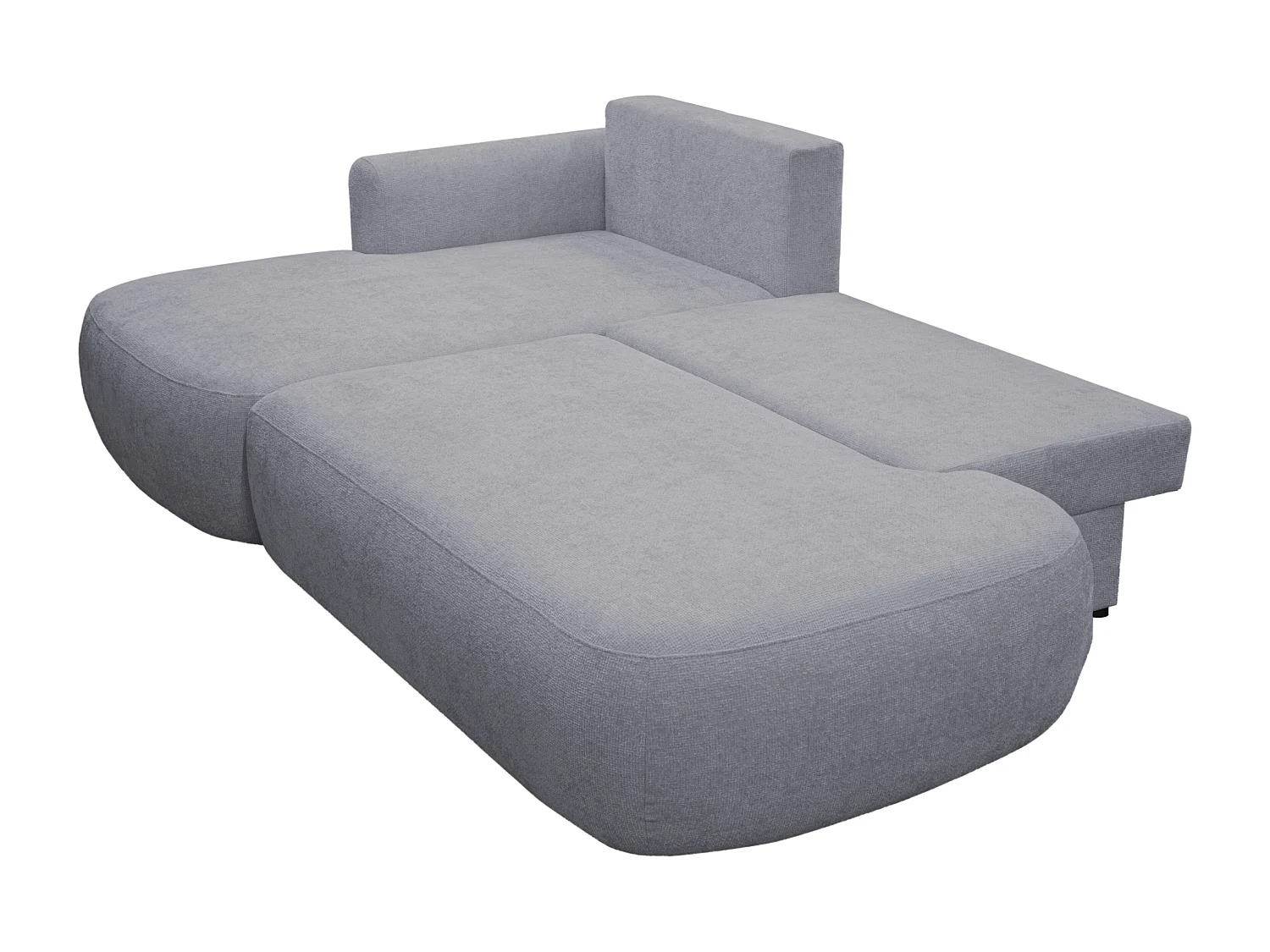 Vänstervänd bäddsoffa i grått chenille-tyg BROCARO från Maison Céphy