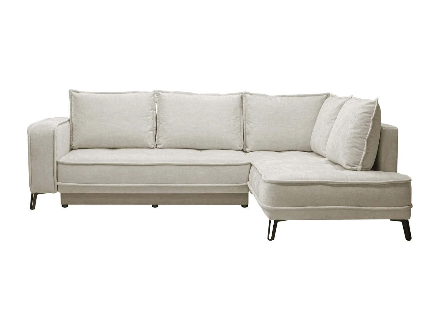 Höger hörnsoffa med sovfunktion i beigt tyg BALCORIA från Maison Céphy