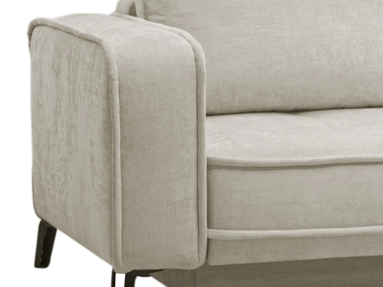 Höger hörnsoffa med sovfunktion i beigt tyg BALCORIA från Maison Céphy