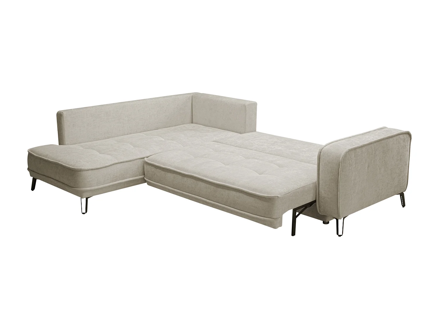 Vänstervänd bäddsoffa i beige tyg BALCORIA från Maison Céphy