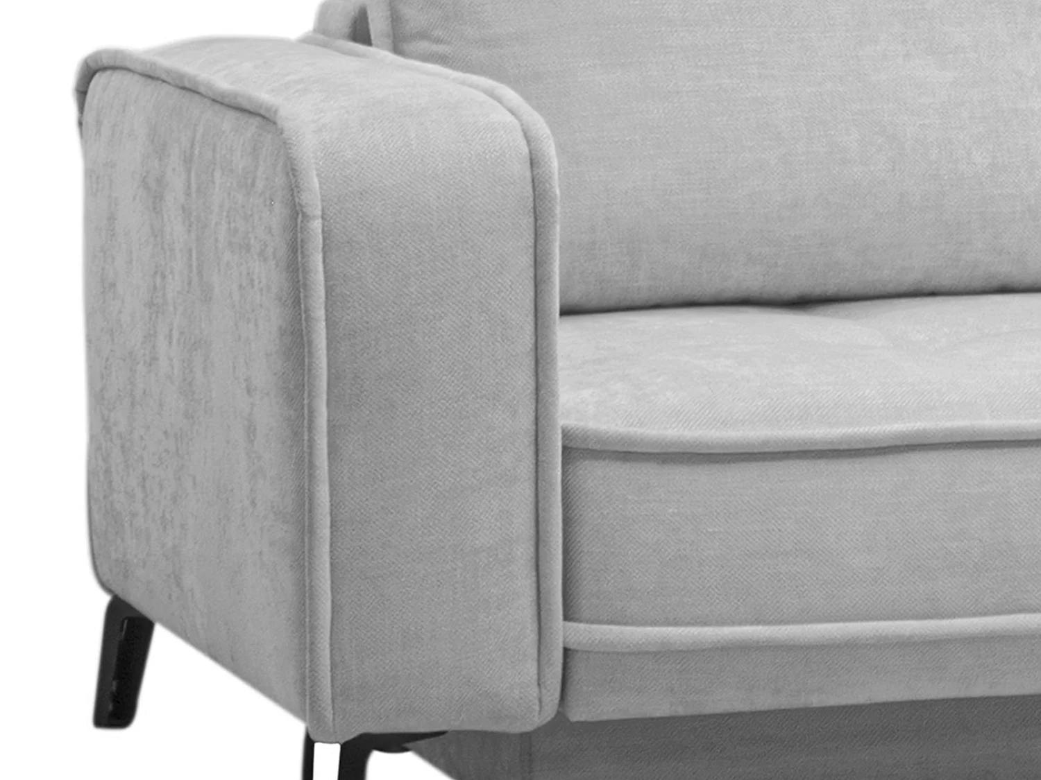 Højrevendt hjørnesovessofa i lysegråt stof BALCORIA fra Maison Céphy