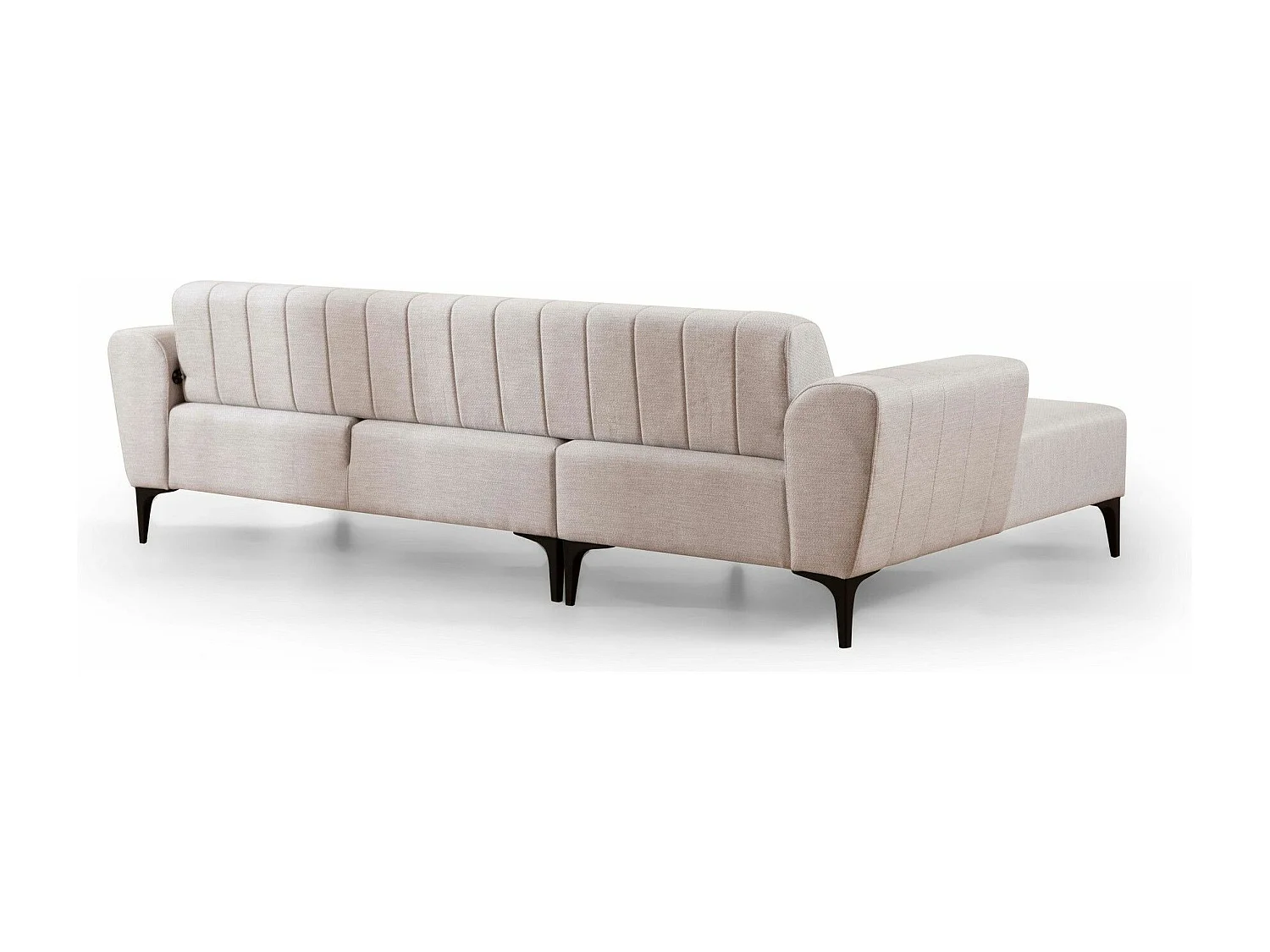 Canapé d'angle à gauche convertible Devinos Tissu Écru