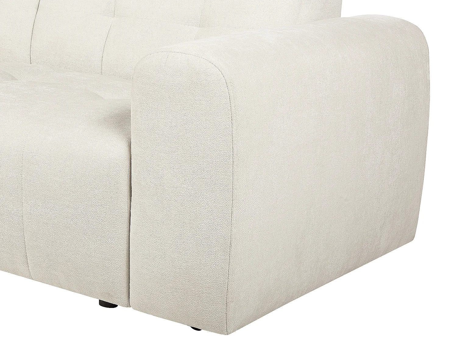 Canapé d'angle gauche en tissu texturé blanc ivoire FRISALO de Pascal Morabito