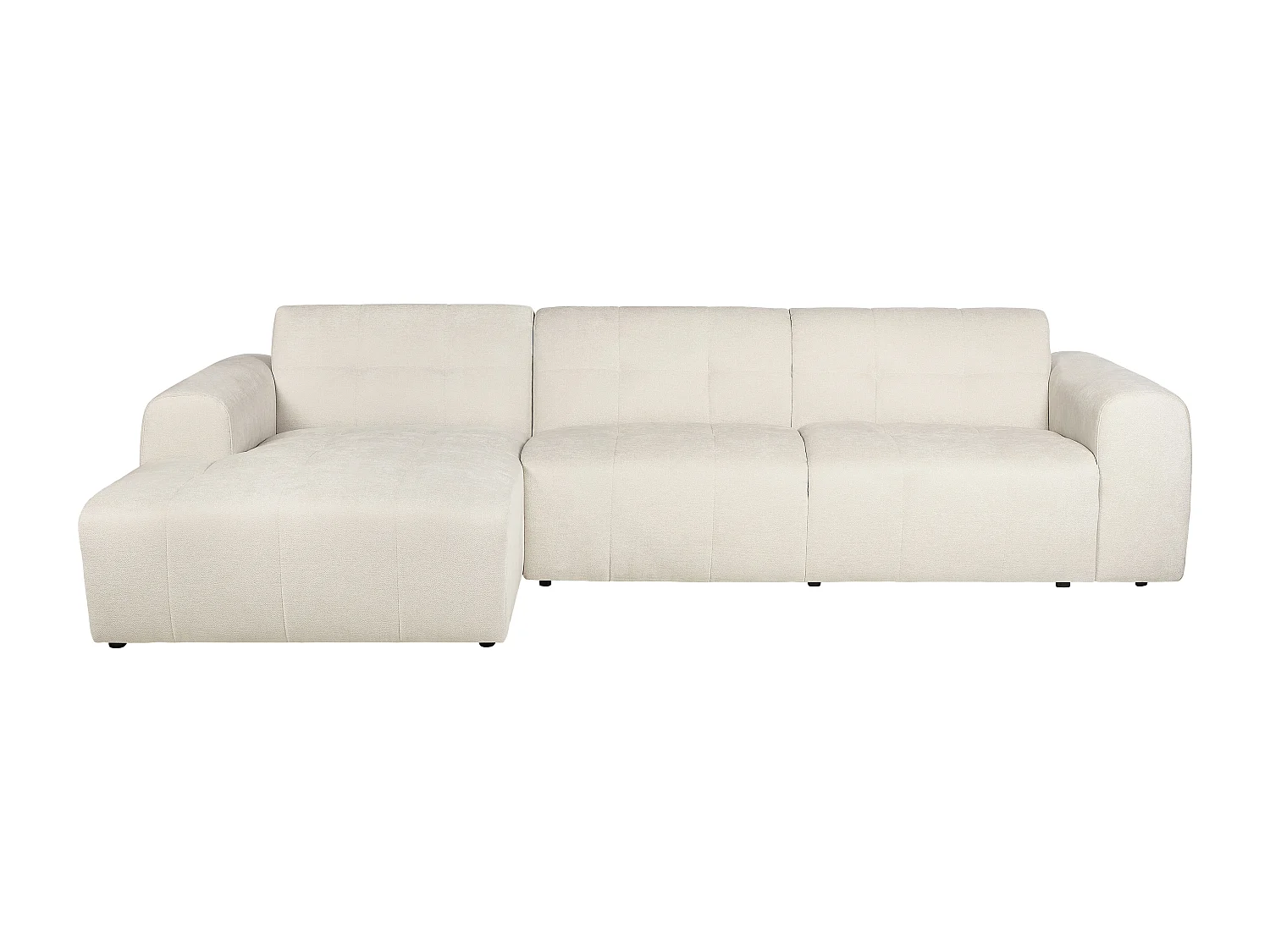 Canapé d'angle gauche en tissu texturé blanc ivoire FRISALO de Pascal Morabito