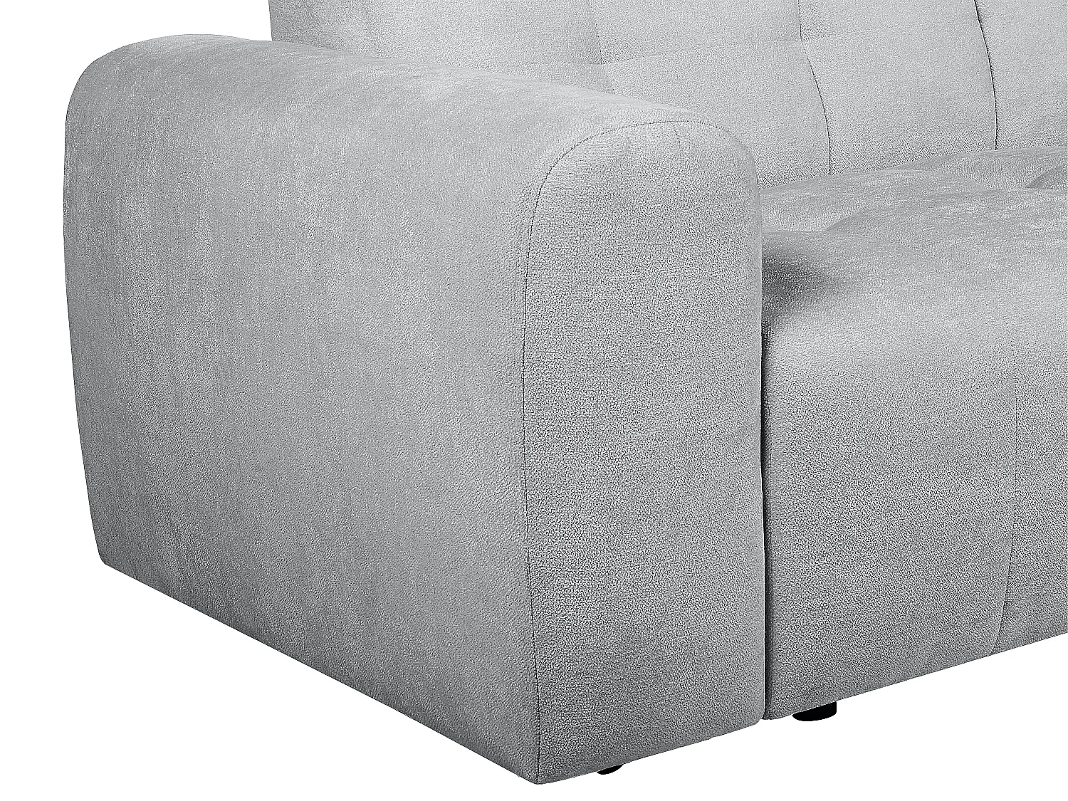 Höger hörnsoffa i grått texturerat tyg FRISALO