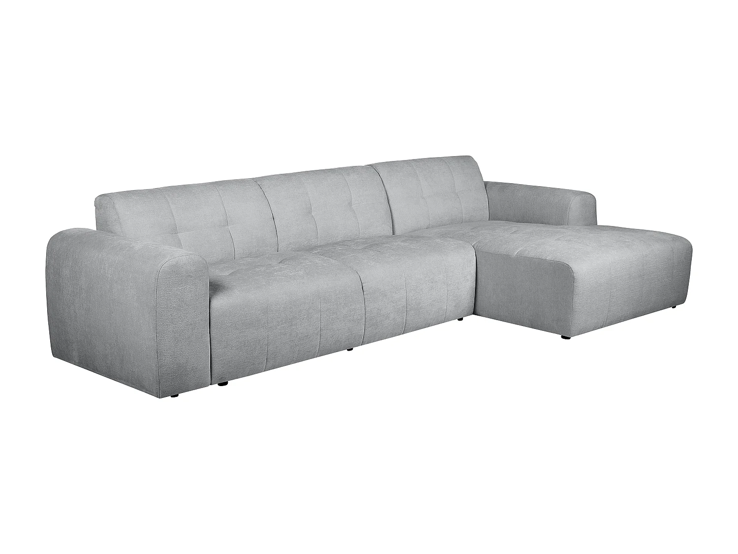 Höger hörnsoffa i grått texturerat tyg FRISALO